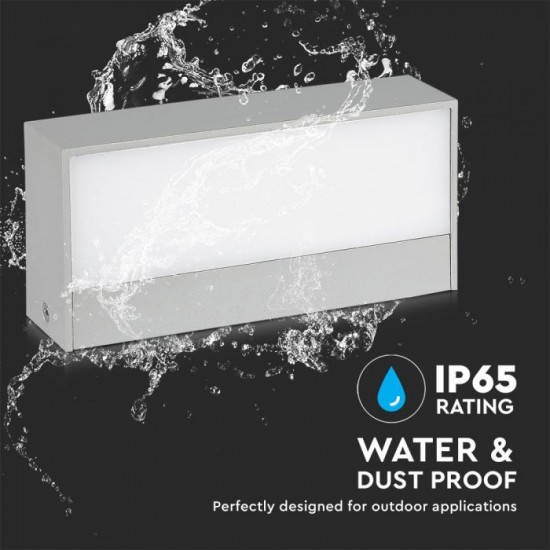 Aplica LED de exterior 12W gri iluminare sus jos IP65