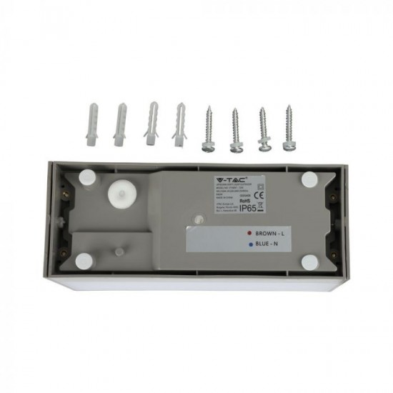 Aplica LED de exterior 12W gri iluminare sus jos IP65