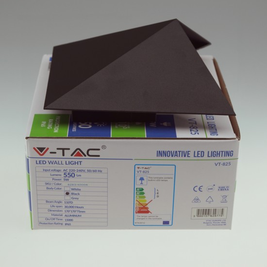 Aplica LED 5W Corp Negru Alb Cald