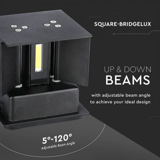 Aplica LED 5W patrata cip BRIDGELUX Corp Negru Alb Neutru