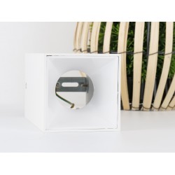 Plafoniera patrata suport GU10 corp alb reflector alb