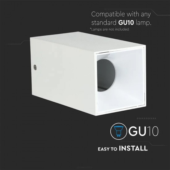 Plafoniera patrata suport GU10 corp alb reflector alb