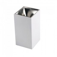 Plafoniera patrata suport GU10 corp alb reflector crom