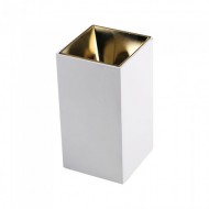 Plafoniera patrata suport GU10 corp alb reflector auriu