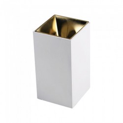 Plafoniera patrata suport GU10 corp alb reflector auriu