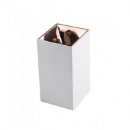 Plafoniera patrata suport GU10 corp alb reflector aur roz