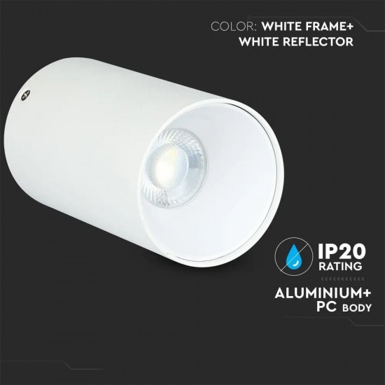 Plafoniera rotunda suport GU10 corp alb reflector alb