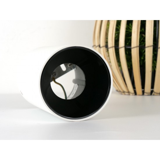 Plafoniera rotunda suport GU10 corp alb reflector negru