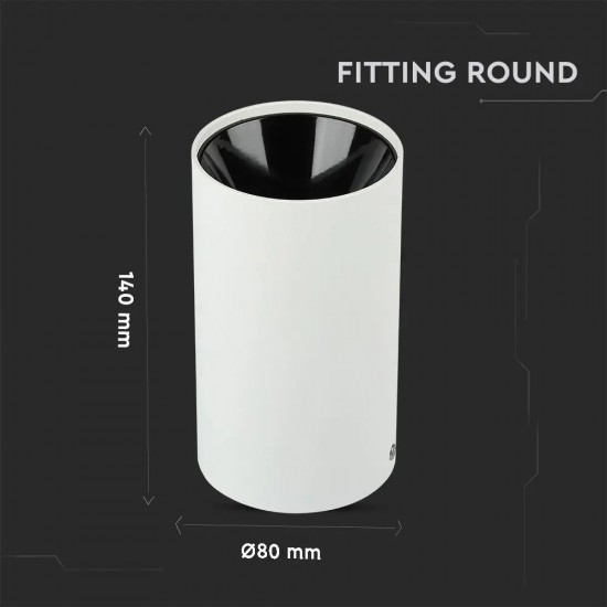 Plafoniera rotunda suport GU10 corp alb reflector negru