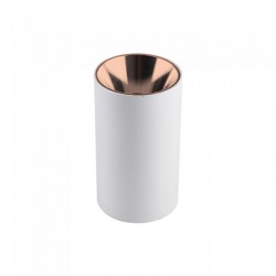 Plafoniera rotunda suport GU10 corp alb reflector aur roz