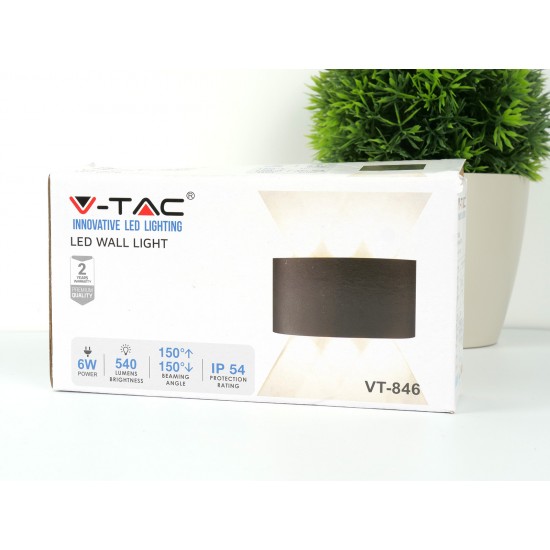 Aplica LED 6W iluminare sus jos Corp Negru Alb Neutru