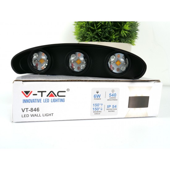 Aplica LED 6W iluminare sus jos Corp Negru Alb Neutru