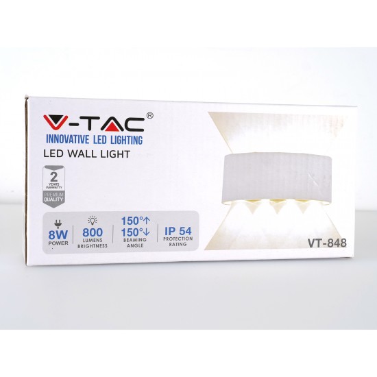 Aplica LED 8W iluminare sus jos Corp Alb Alb Cald