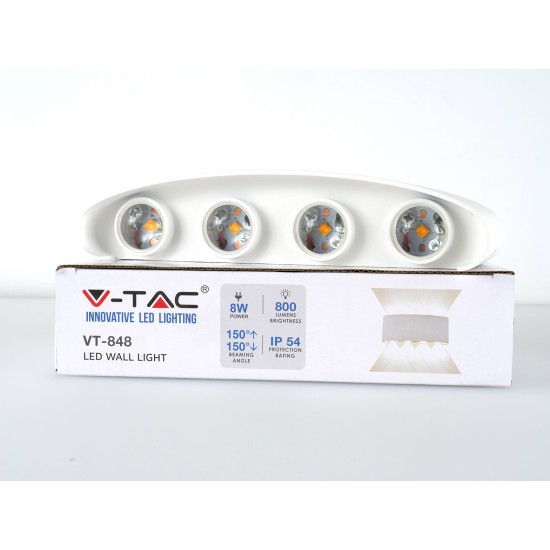 Aplica LED 8W iluminare sus jos Corp Alb Alb Cald