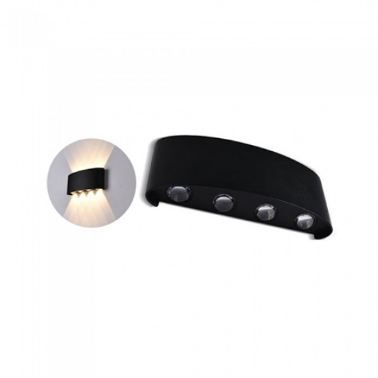 Aplica LED 8W iluminare sus jos Corp Negru Alb Neutru