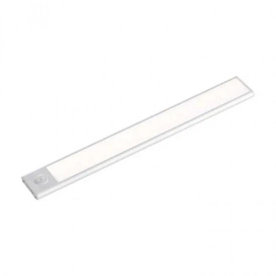 Aplica LED pentru mobilier 1.5W Cabinet corp aluminiu argintiu 300mm cu senzor PIR functie automata si incarcare USB IP20