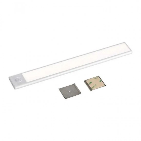 Aplica LED pentru mobilier 1.5W Cabinet corp aluminiu argintiu 300mm cu senzor PIR functie automata si incarcare USB IP20