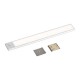 Aplica LED pentru mobilier 1.5W Cabinet corp aluminiu argintiu 300mm cu senzor PIR functie automata si incarcare USB IP20