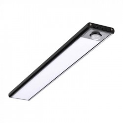 Aplica LED pentru mobilier 1.5W Cabinet corp aluminiu negru 300mm cu senzor PIR functie automata si incarcare USB IP20