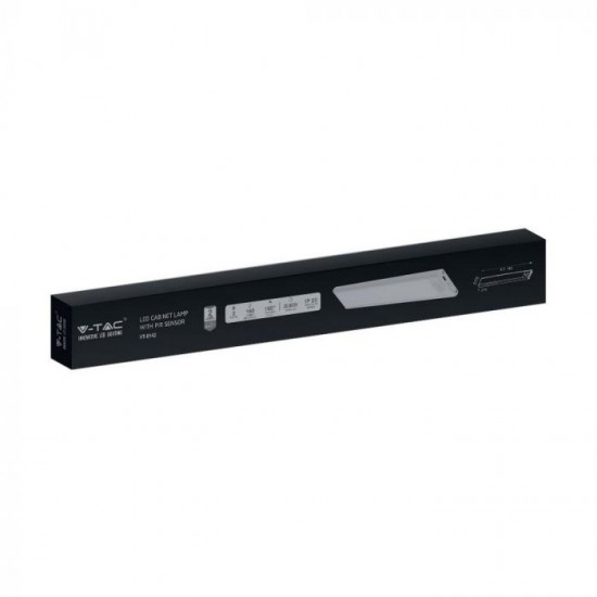 Aplica LED pentru mobilier 2W Cabinet corp aluminiu argintiu 400mm cu senzor PIR functie automata si incarcare USB IP20