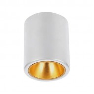 Plafoniera rotunda 118mm soclu GU10 corp alb reflector auriu IP20