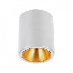 Plafoniera rotunda 118mm soclu GU10 corp alb reflector auriu IP20