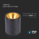 Plafoniera rotunda 118mm soclu GU10 corp negru reflector auriu IP20