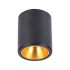 Plafoniera rotunda 118mm soclu GU10 corp negru reflector auriu IP20