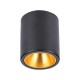 Plafoniera rotunda 118mm soclu GU10 corp negru reflector auriu IP20
