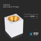 Plafoniera patrata 120mm soclu GU10 corp alb reflector auriu IP20