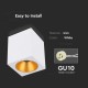 Plafoniera patrata 120mm soclu GU10 corp alb reflector auriu IP20