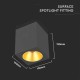 Plafoniera patrata 120mm soclu GU10 corp negru reflector auriu IP20