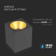 Plafoniera patrata 120mm soclu GU10 corp negru reflector auriu IP20