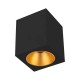 Plafoniera patrata 120mm soclu GU10 corp negru reflector auriu IP20