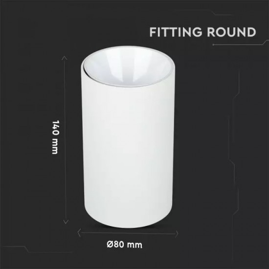 Plafoniera rotunda suport GU10 corp alb reflector alb