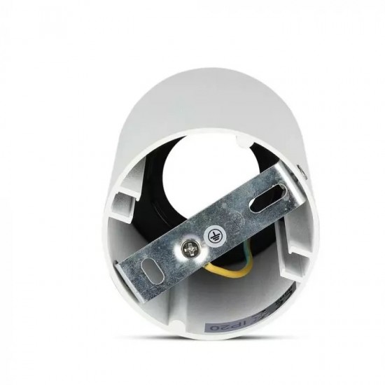 Plafoniera rotunda suport GU10 corp alb reflector aur roz