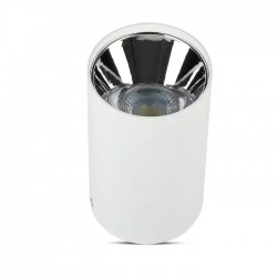 Plafoniera rotunda suport GU10 corp alb reflector crom