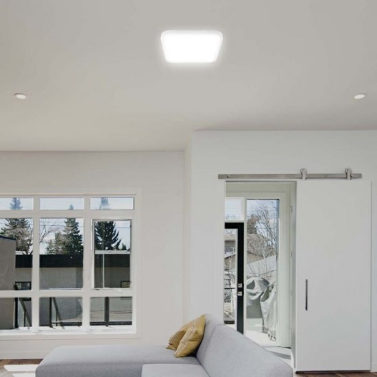 Plafoniera LED patrata 24W rama alba IP44