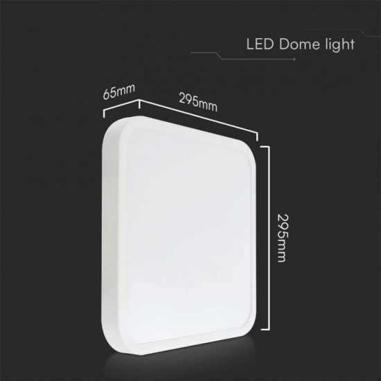 Plafoniera LED patrata 24W rama alba IP44