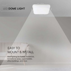 Plafoniera LED patrata 24W rama alba IP44