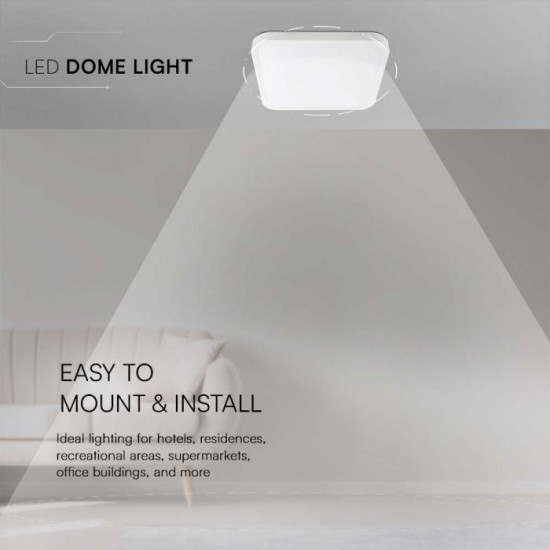 Plafoniera LED patrata 24W rama alba IP44