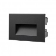 Spot LED etans XGHOST 3W incastrat in perete dreptunghiular corp negru IP65