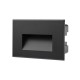 Spot LED etans XGHOST 3W incastrat in perete dreptunghiular corp negru IP65