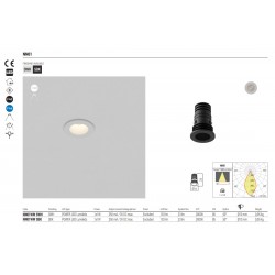 Spot LED 1W 3V DC rotund XNANO 12mm corp alb 50 grade CRI85 lumina calda IP44