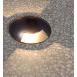 Spot LED etans 3W XROUTE bidirectional rotund cu montaj ingropat in pardoseala lumina calda 24V DC CRI90 IK08 IP67