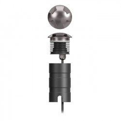 Spot LED etans 3W XROUTE 4 directii rotund cu montaj ingropat in pardoseala lumina calda 24V DC CRI90 IK08 IP67