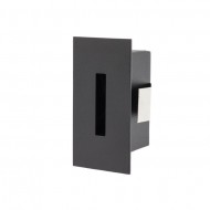 Spot LED XSIGN 3W incastrat in perete dreptunghiular negru sablat IP20