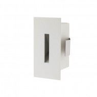 Spot LED XSIGN 3W incastrat in perete dreptunghiular alb sablat IP20
