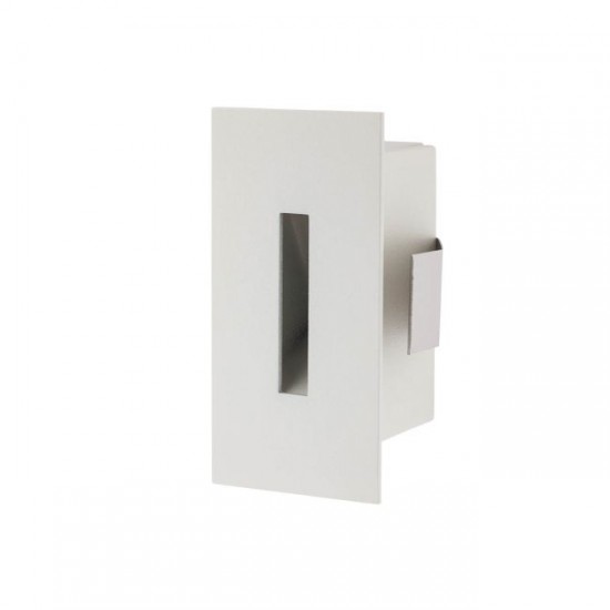 Spot LED XSIGN 3W incastrat in perete dreptunghiular alb sablat IP20