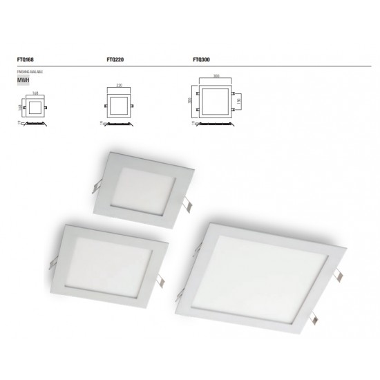 Spot LED 30W XFLAT patrat 300mm IP40